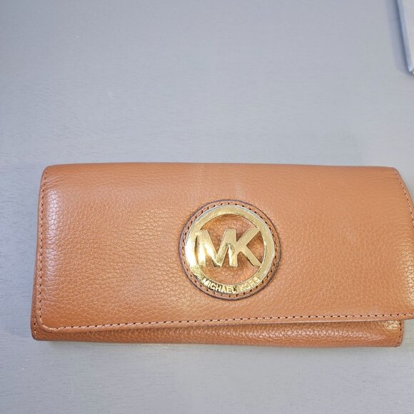 Michael Kors Brown & Beige Signature Canvas Leather Tote Bag With Wallet - Picture 9 of 15